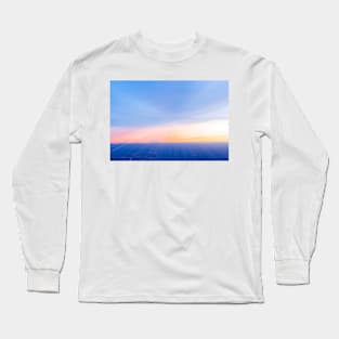 Abstract sunset across urban and desert landscape Long Sleeve T-Shirt